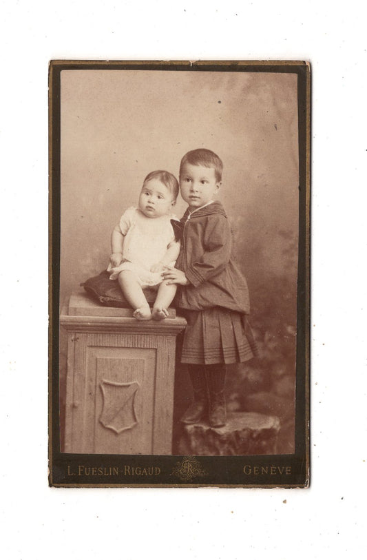 Fotografie Niedliche kleine Kinder - Geneve Genf 1880er