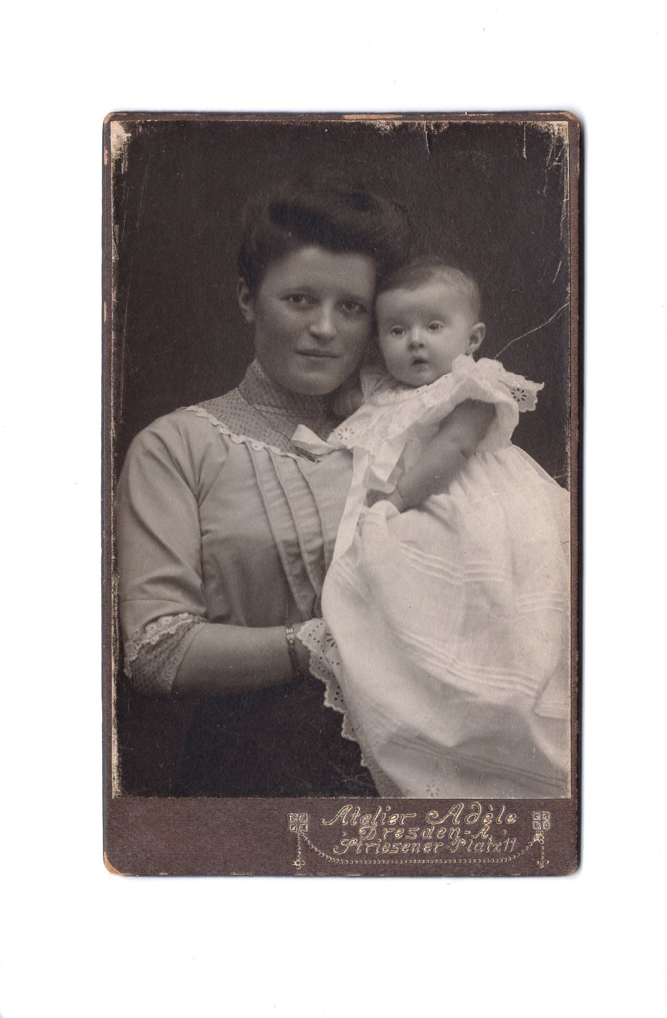 Fotografie Feine Dame mit Baby - Dresden 1910er