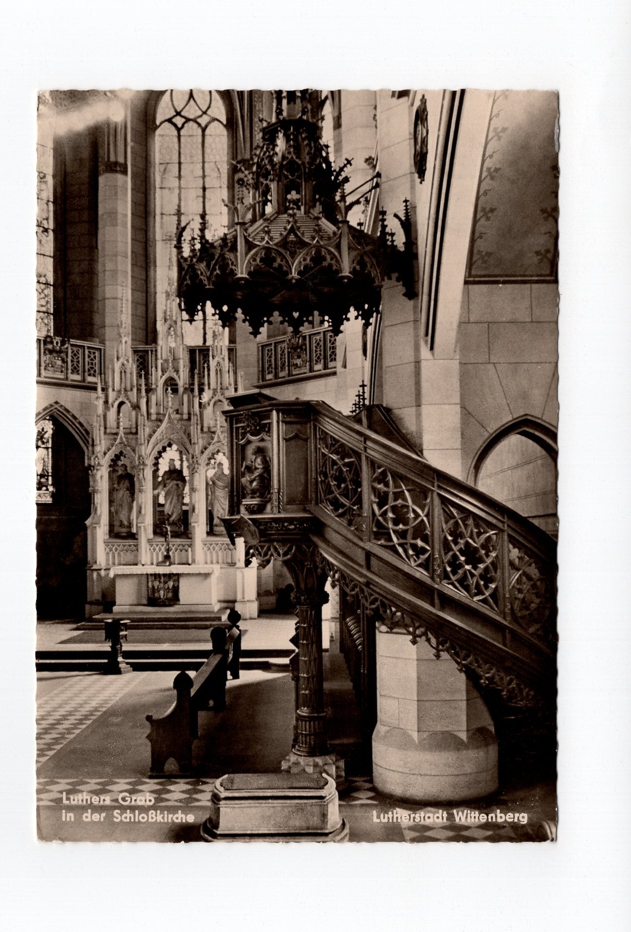Ansichtskarte Lutherstadt Wittenberg / Schlosskirche / Luthers Grab