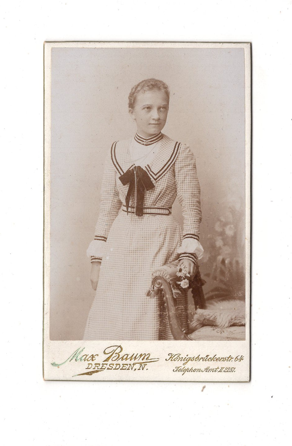 Fotografie Feines junges Mädchen - Dresden 1890er / CDV L1-31