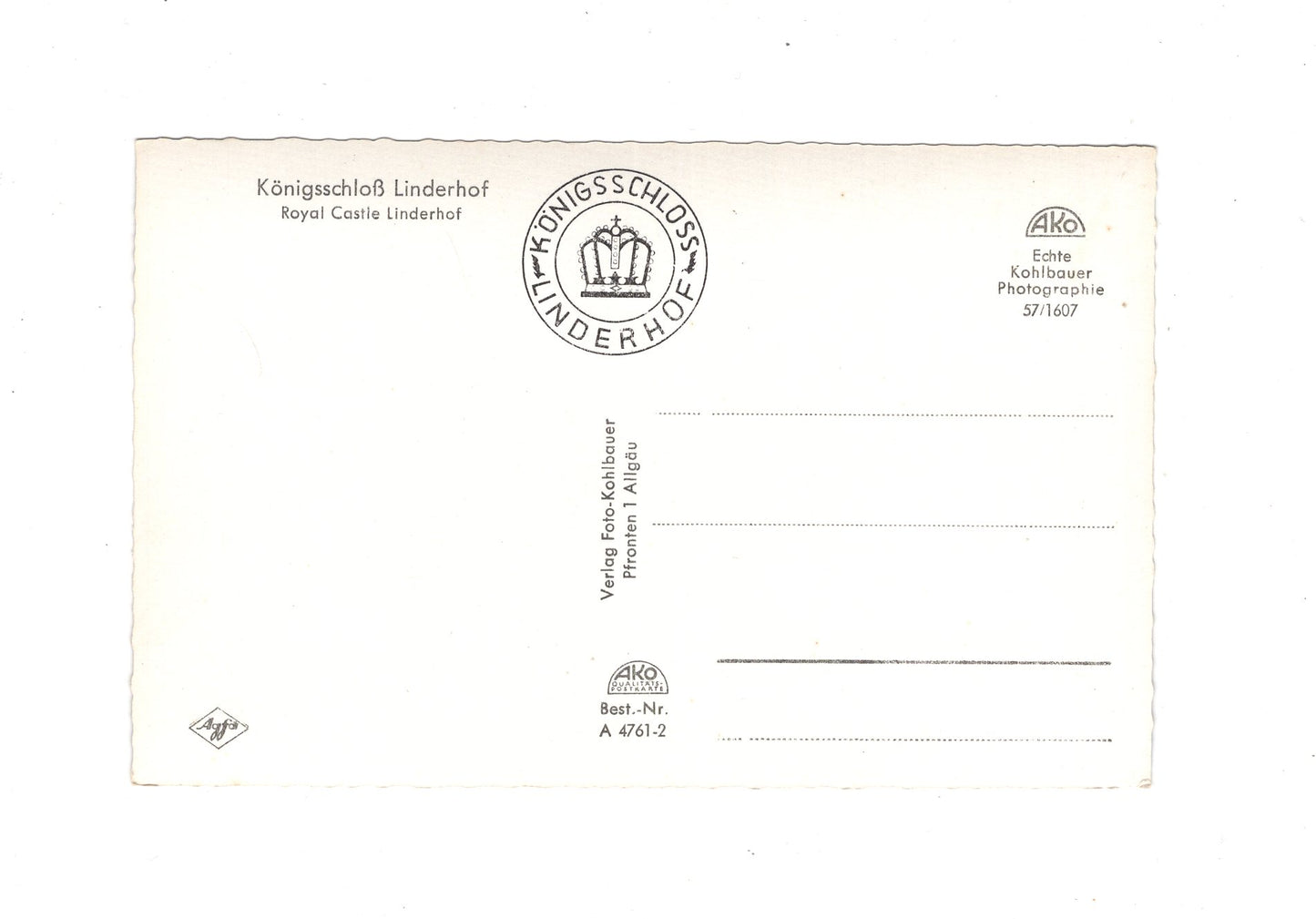 Ansichtskarte Schloss Linderhof / Oberbayern