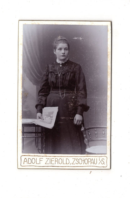 Fotografie Feine Dame - Zschopau um 1900 / CDV L1-32