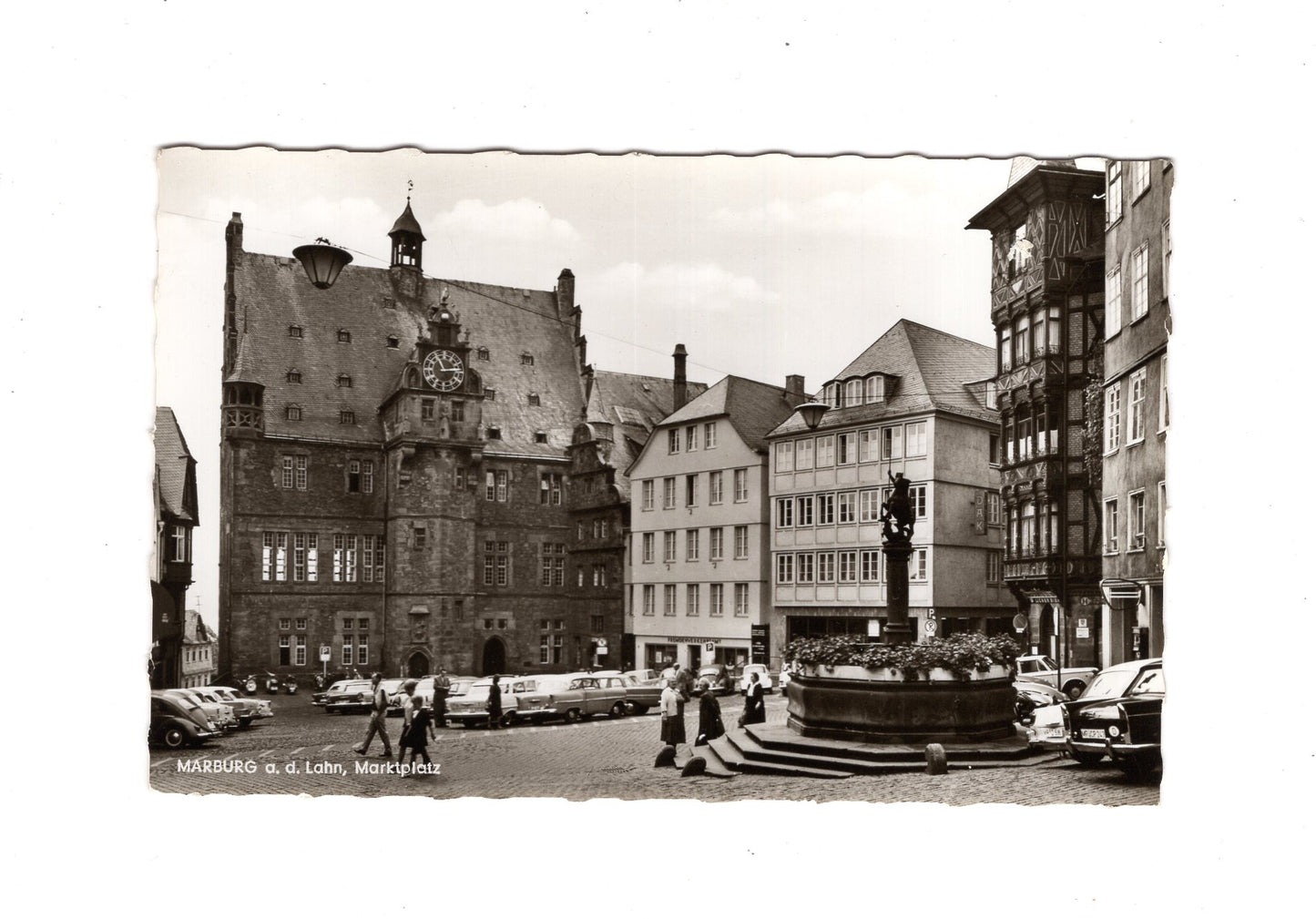 Ansichtskarte Marburg an der Lahn / Marktplatz