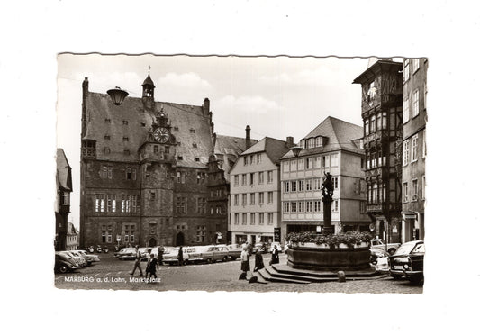Ansichtskarte Marburg an der Lahn / Marktplatz