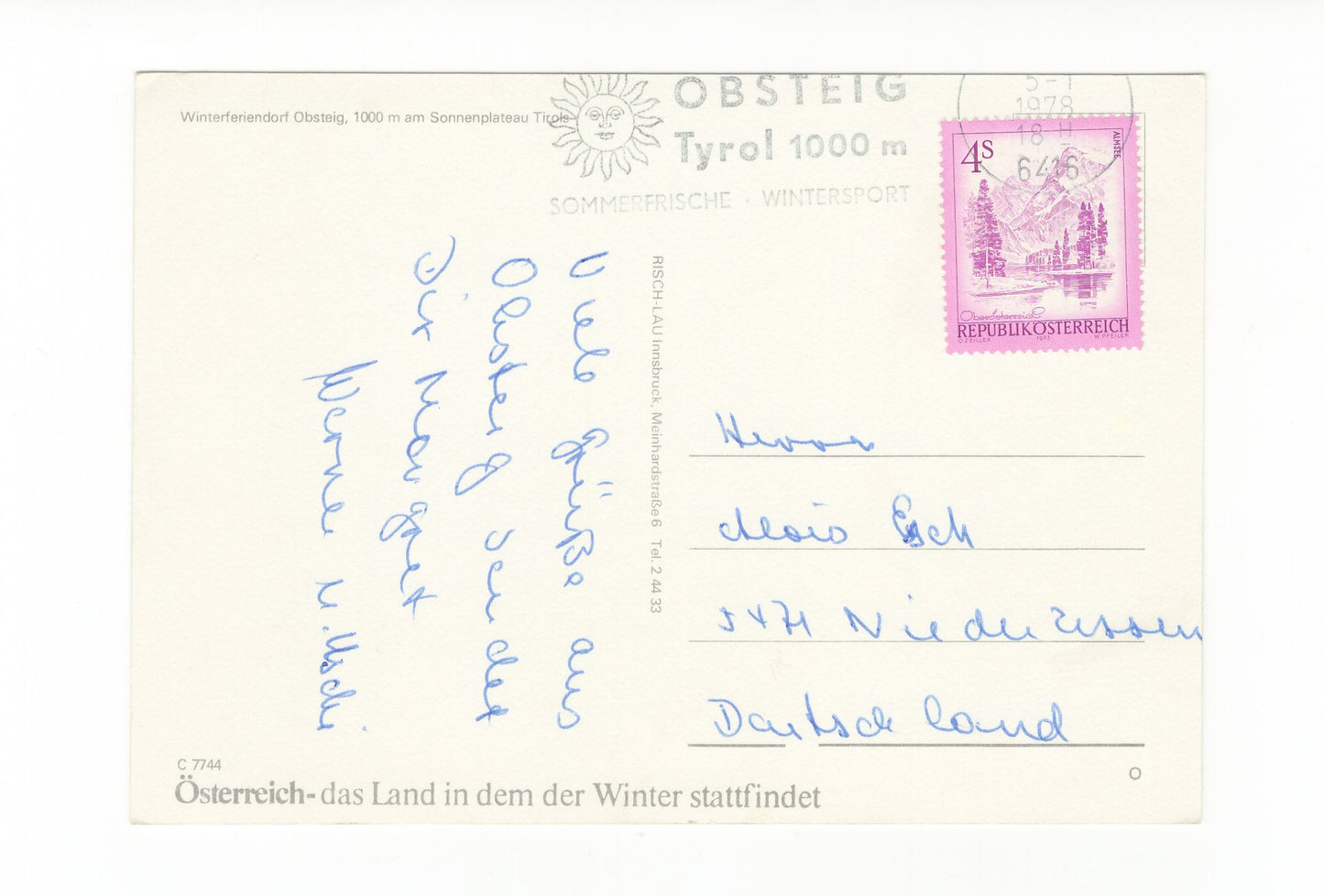 Ansichtskarte Obsteig / Tirol / Österreich