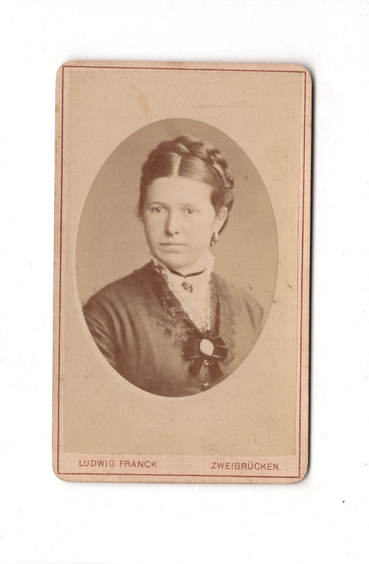 Fotografie Damenportrait - Zweibrücken 1880er / CDV C1-11