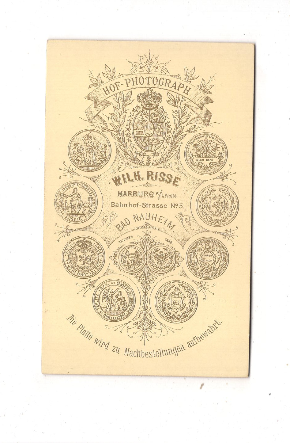 Fotografie Niedlicher kleiner Junge - Marburg an der Lahn / Bad Nauheim 1880er / CDV M1-14