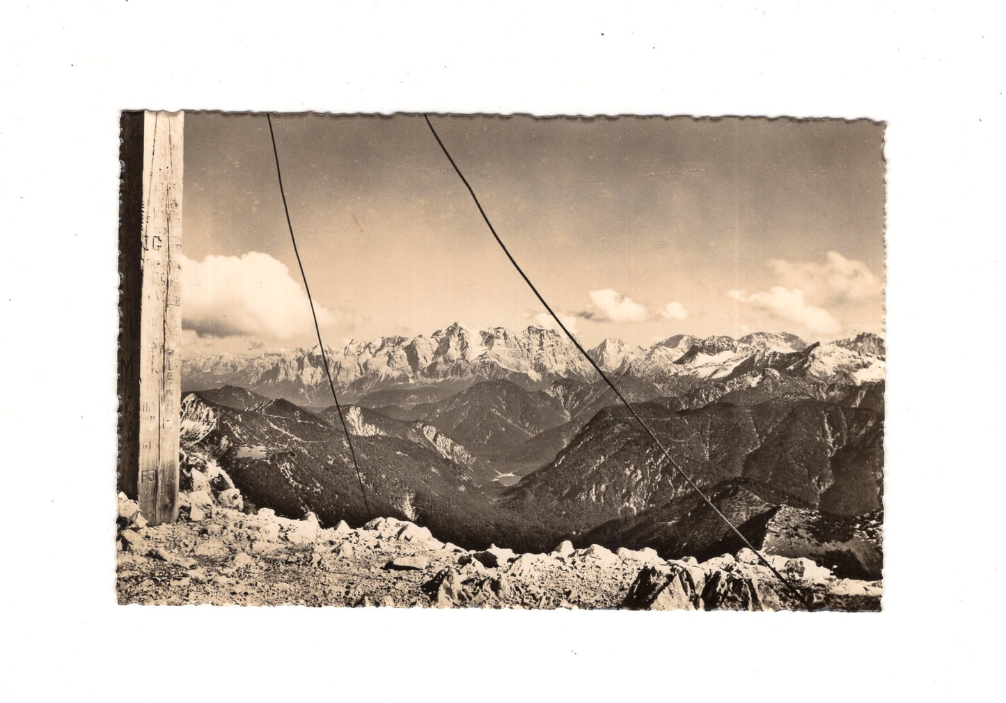 Ansichtskarte Blick vom Branderschrofen auf Zugspitze +++