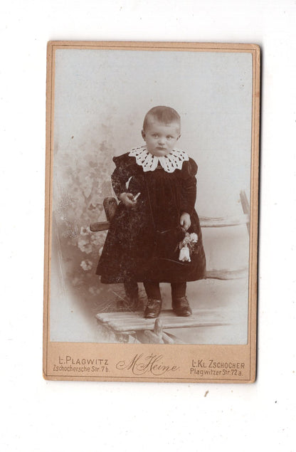 Fotografie Niedliches kleines Kind - Leipzig 1890er / CDV M1-34