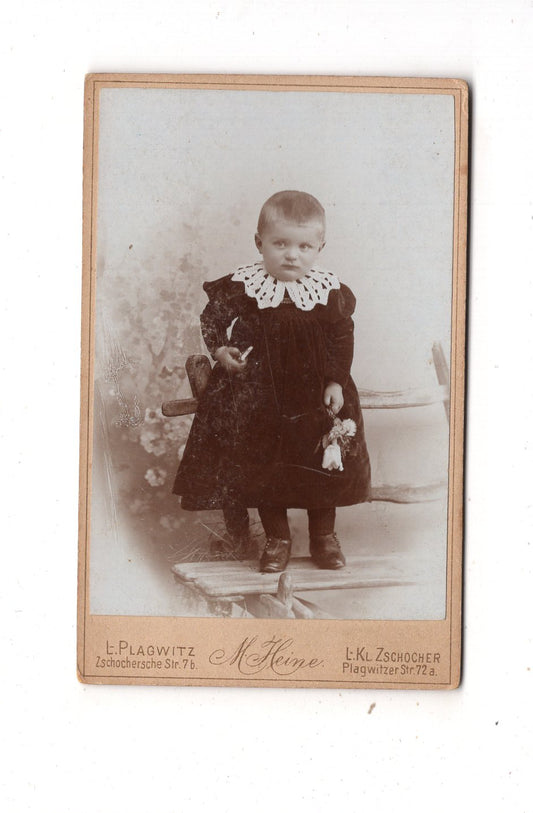 Fotografie Niedliches kleines Kind - Leipzig 1890er / CDV M1-34