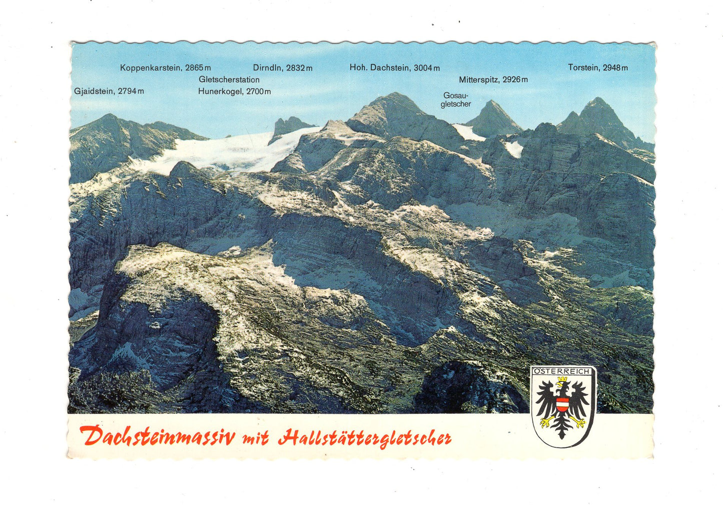 Ansichtskarte Dachsteinmassiv mit Hallstätter Gletscher / Österreich