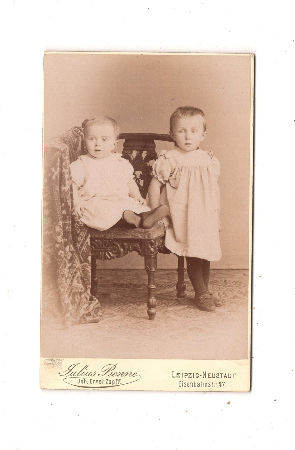 Fotografie Niedliche kleine Kinder - Leipzig-Neustadt um 1890