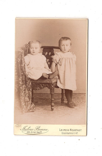 Fotografie Niedliche kleine Kinder - Leipzig-Neustadt um 1890