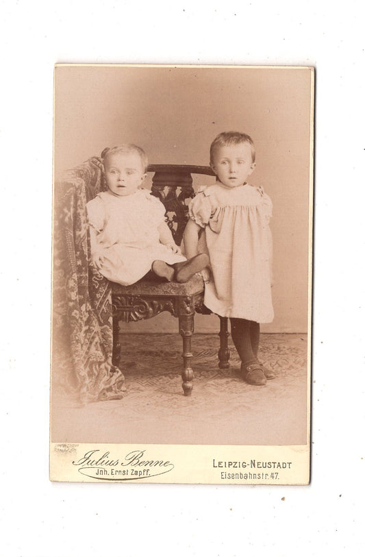 Fotografie Niedliche kleine Kinder - Leipzig-Neustadt um 1890