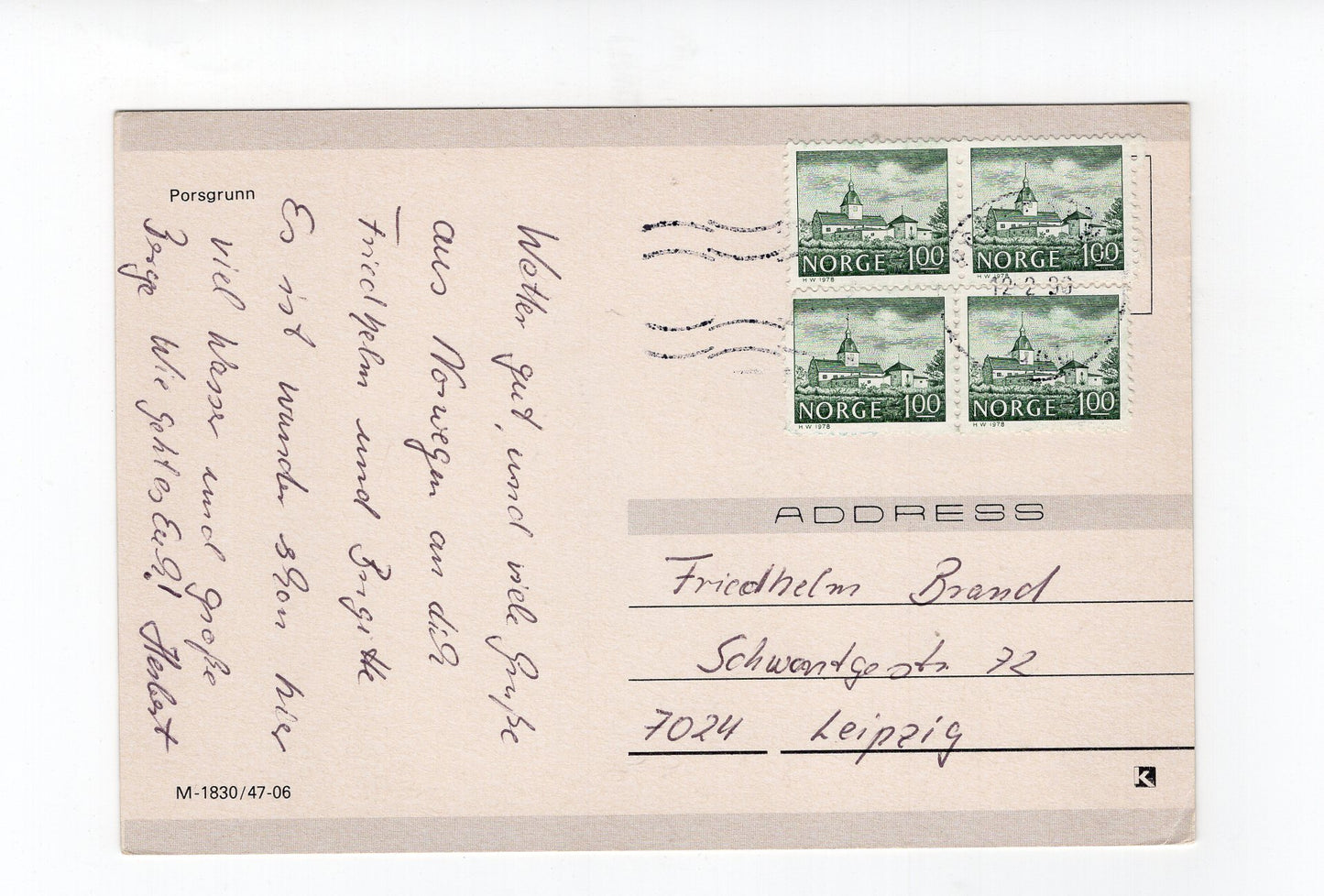 Ansichtskarte Porsgrunn / Norwegen