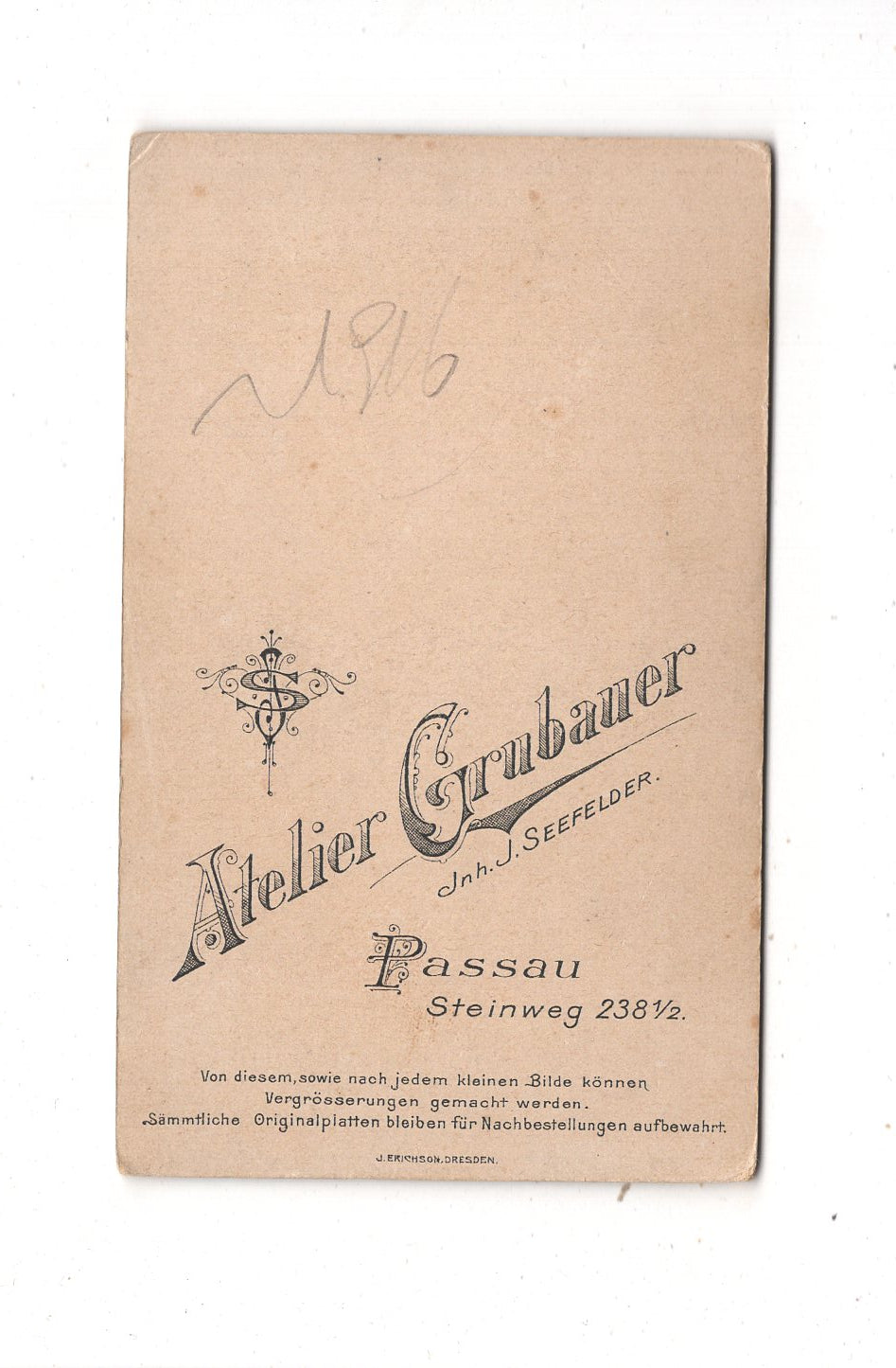 Fotografie Niedlicher kleiner Junge - Passau 1890er / CDV M1-14