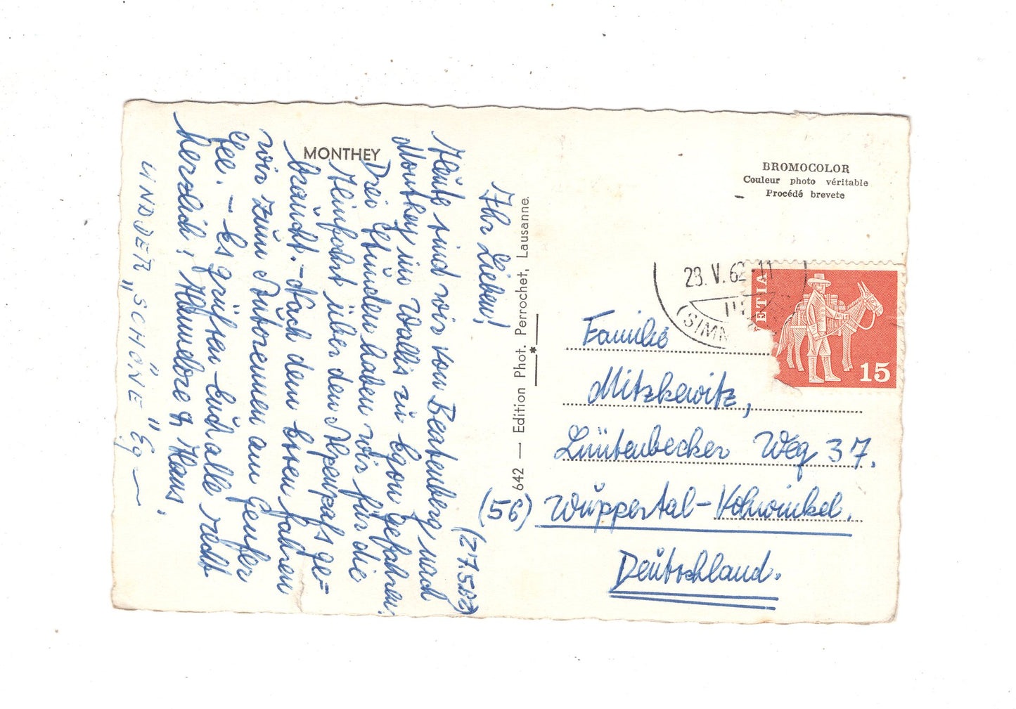 Ansichtskarte Monthey / Schweiz