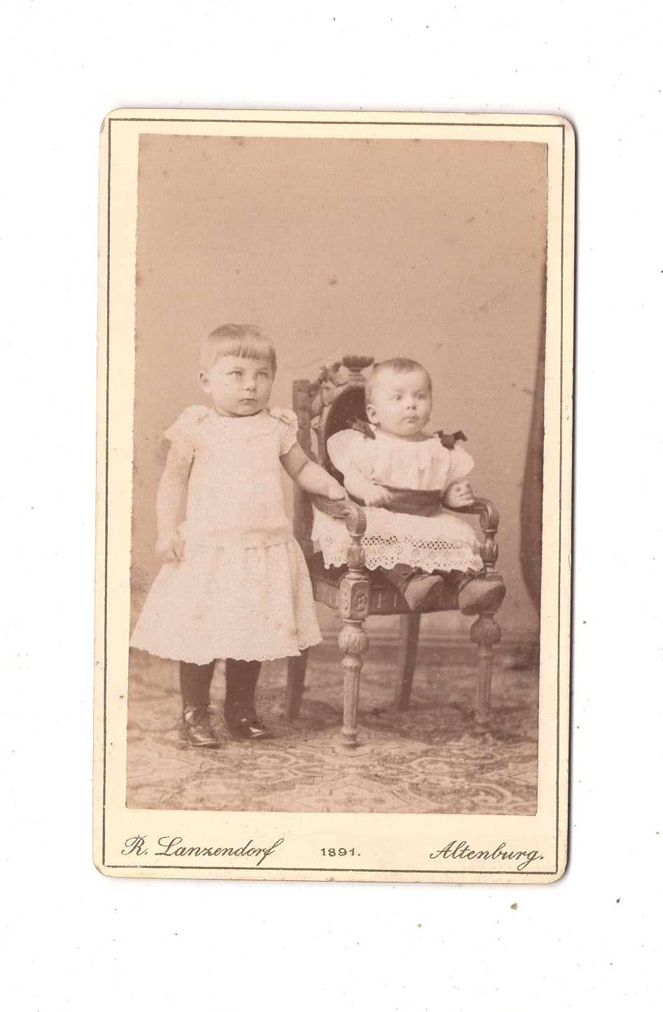 Fotografie Niedliche kleine Kinder - Altenburg 1891