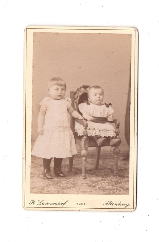 Fotografie Niedliche kleine Kinder - Altenburg 1891