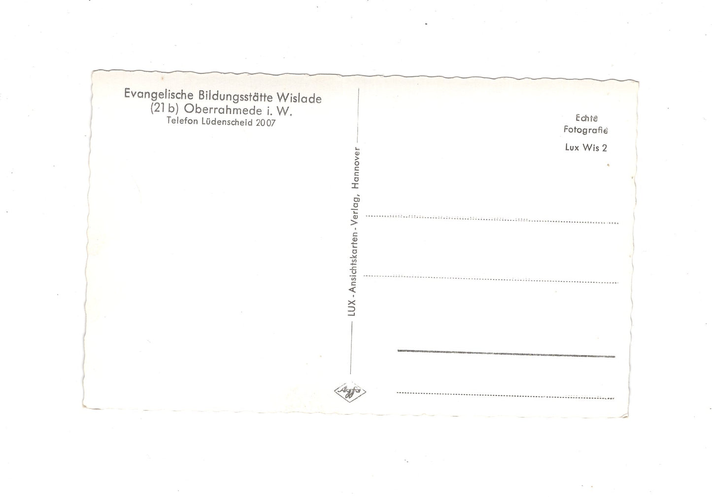 Ansichtskarte Evangelische Bildungsstätte Wislade / Oberrahmede i. W.