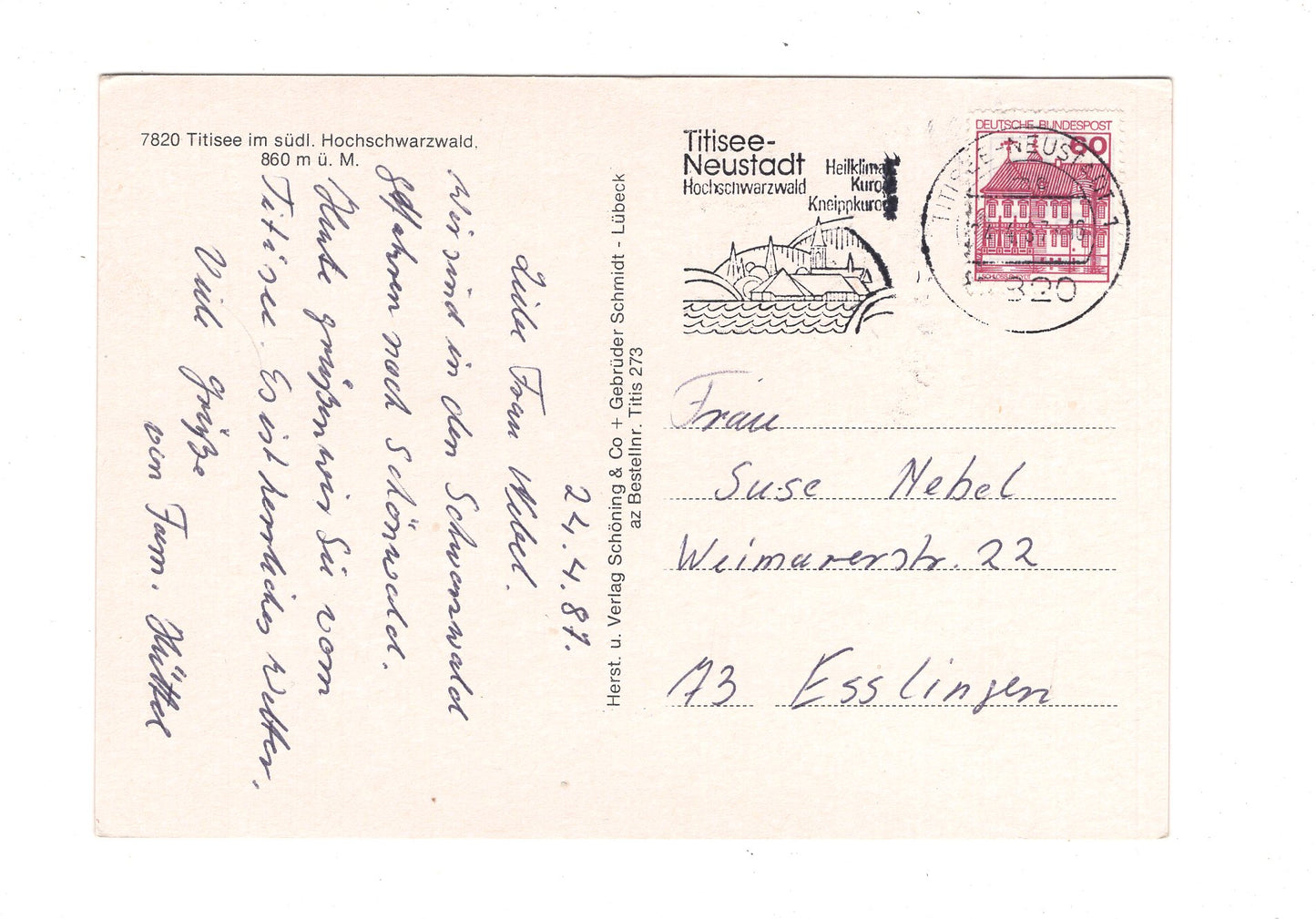 Ansichtskarte Herzliche Grüße vom Titisee im Hochschwarzwald / G1-65