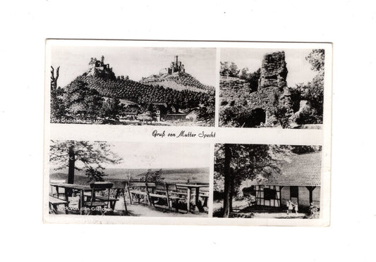 Ansichtskarte Gruß von Mutter Specht / Blick von den Gleichen +++