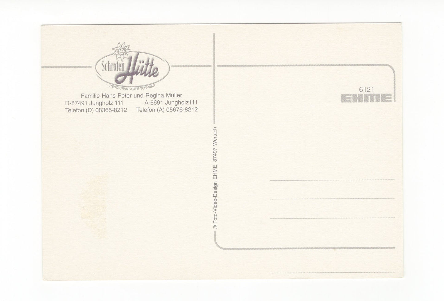 Ansichtskarte Restaurant Schrofen Hütte / Jungholz / Tirol / Österreich