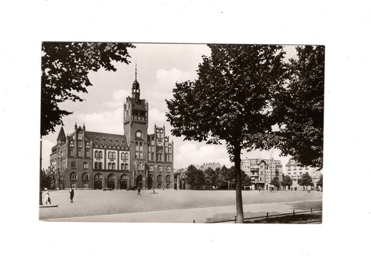 Ansichtskarte Stolp in Pommern / Slupsk / Stephansplatz mit Rathaus / Polen