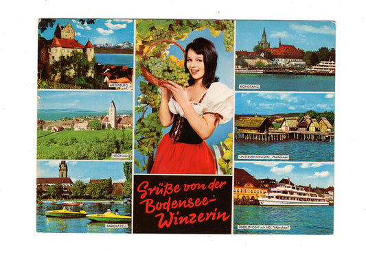 Ansichtskarte Grüße von der Bodensee-Winzerin
