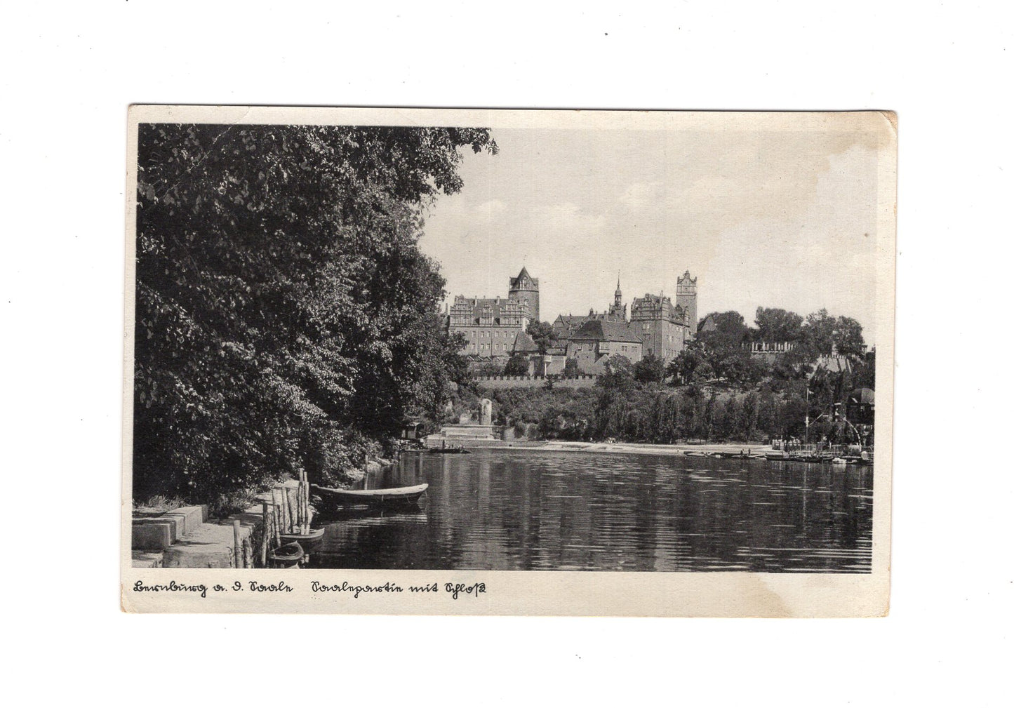 Ansichtskarte Bernburg an der Saale / Saalepartie mit Schloss