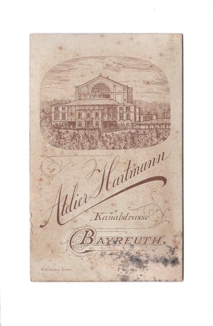 Fotografie Feine Dame mit kleinem Mädchen - Bayreuth 1880er