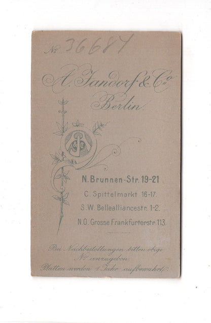 Fotografie Damenportrait - Berlin um 1900 / CDV C1-11