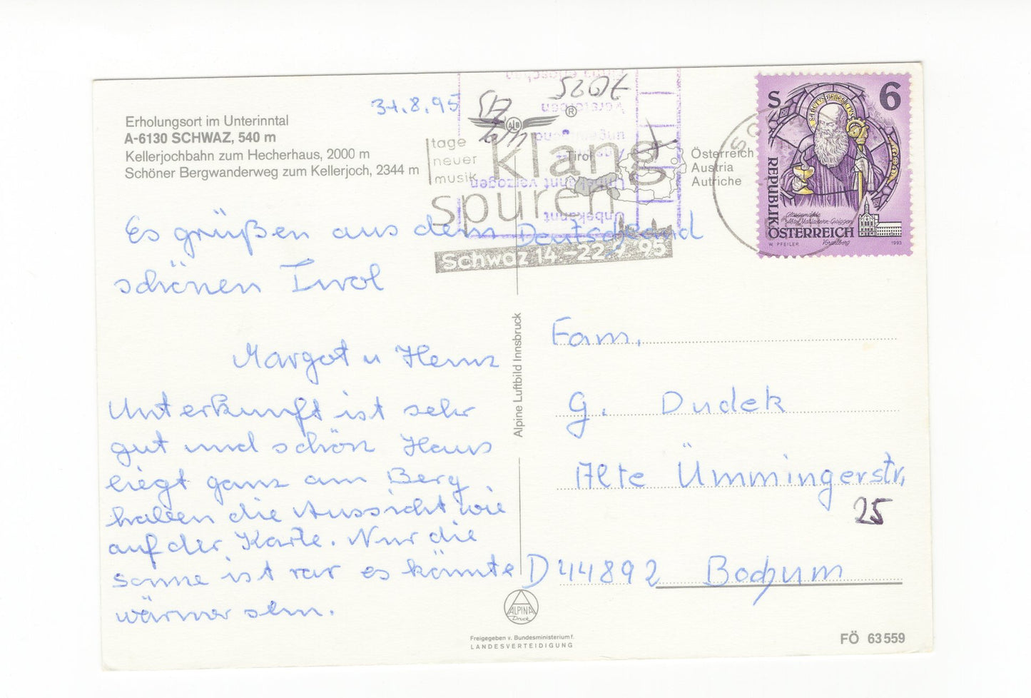 Ansichtskarte Schwaz / Tirol / Österreich