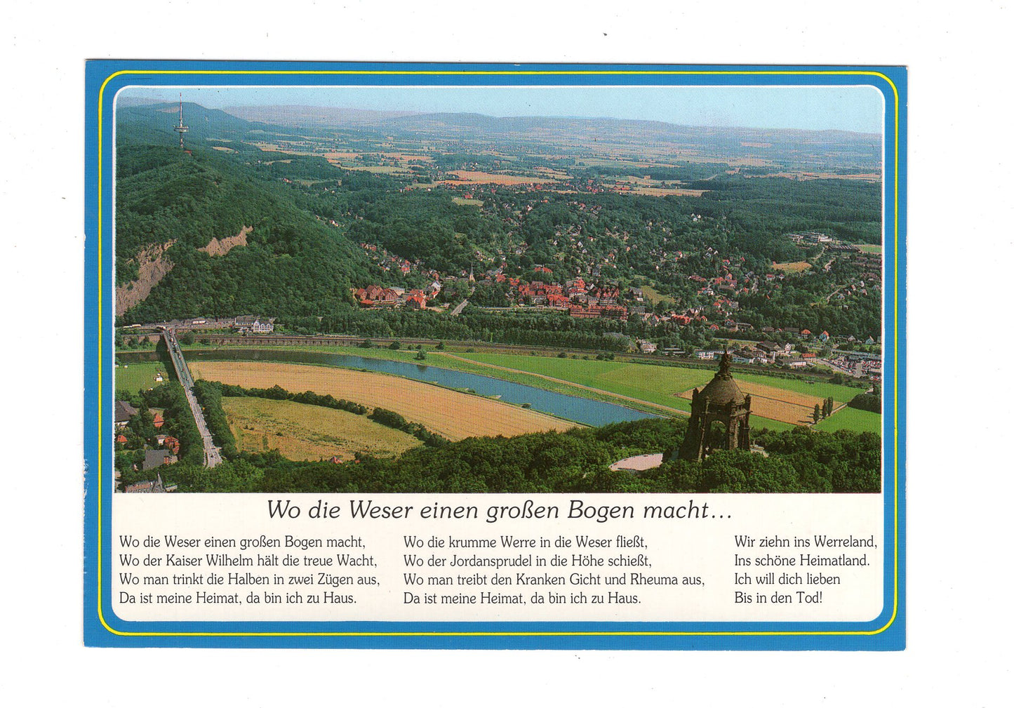 Ansichtskarte Weserbogen mit Kaiser-Wilhelm-Denkmal / I1-60