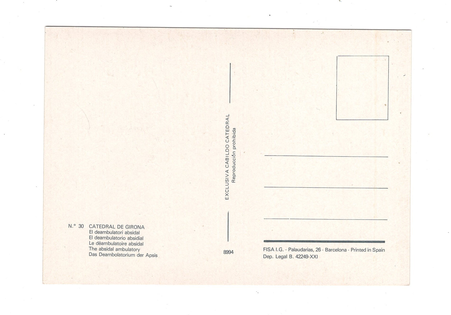 Ansichtskarte Catedral de Girona / Spanien