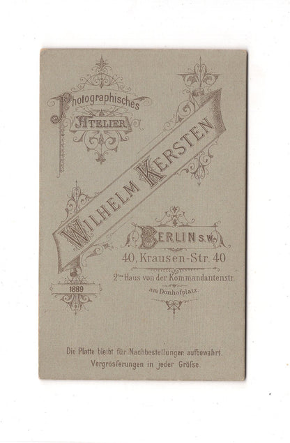 Fotografie Damenportrait - Berlin 1889 / CDV C1-11
