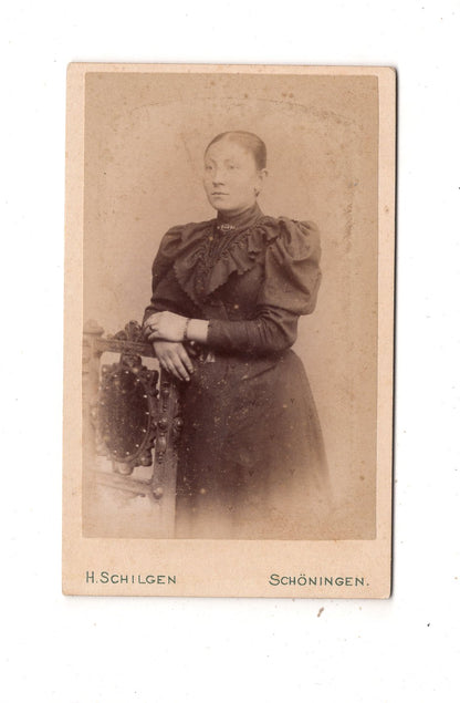 Fotografie Feine Dame - Schöningen 1890er / CDV L1-32