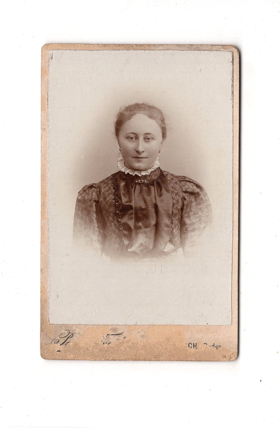 Fotografie Damenportrait - Mosbach in Baden um 1890 / CDV C1-11