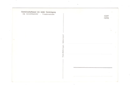 Ansichtskarte Gemeinschaftssaal der südd. Vereinigung / Schorndorf