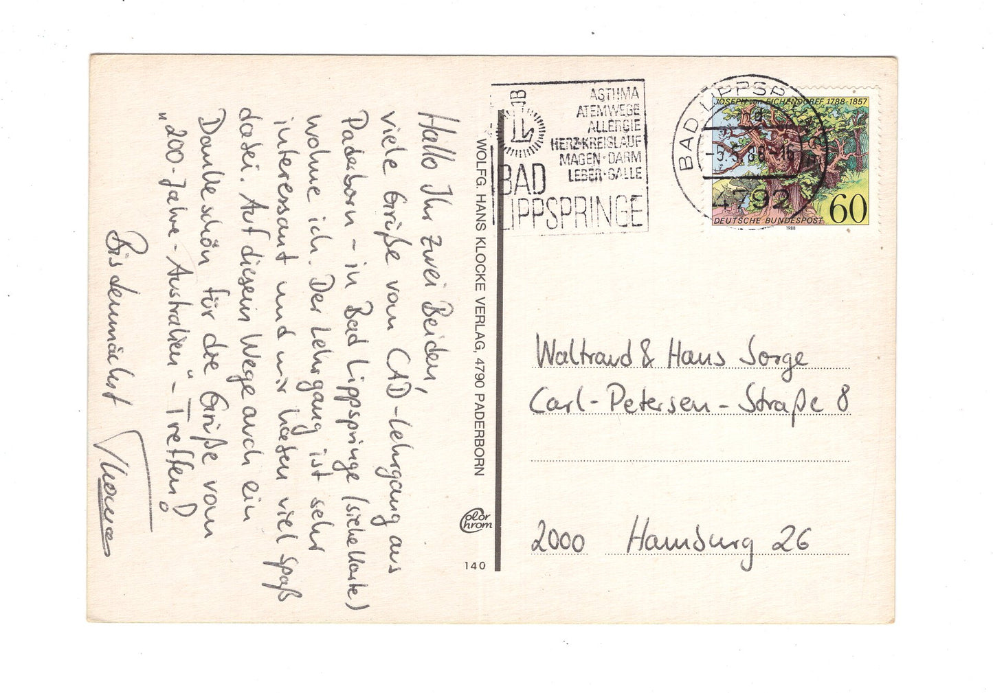 Ansichtskarte Bad Lippspringe / Jordanquelle +++