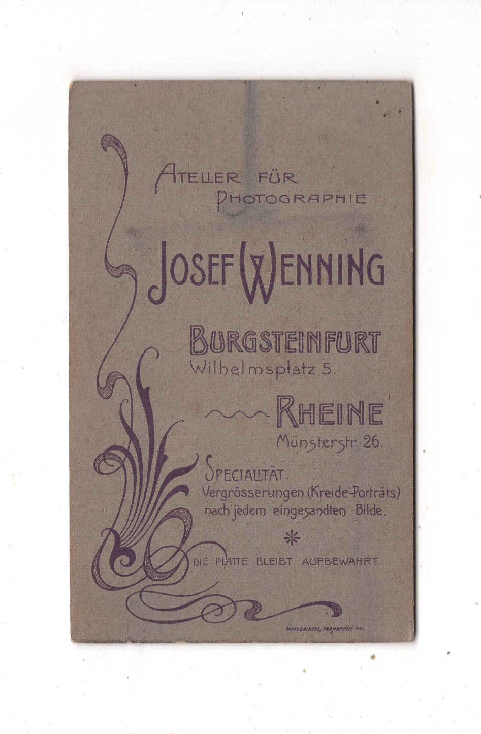 Fotografie Niedliches kleines Mädchen - Burgsteinfurt / Rheine 1900er
