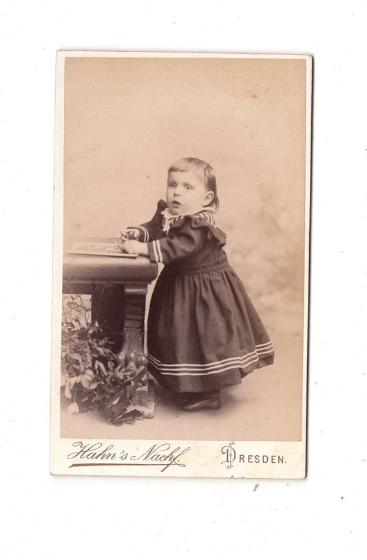Fotografie Niedliches kleines Kind - Dresden 1890er / CDV M1-34