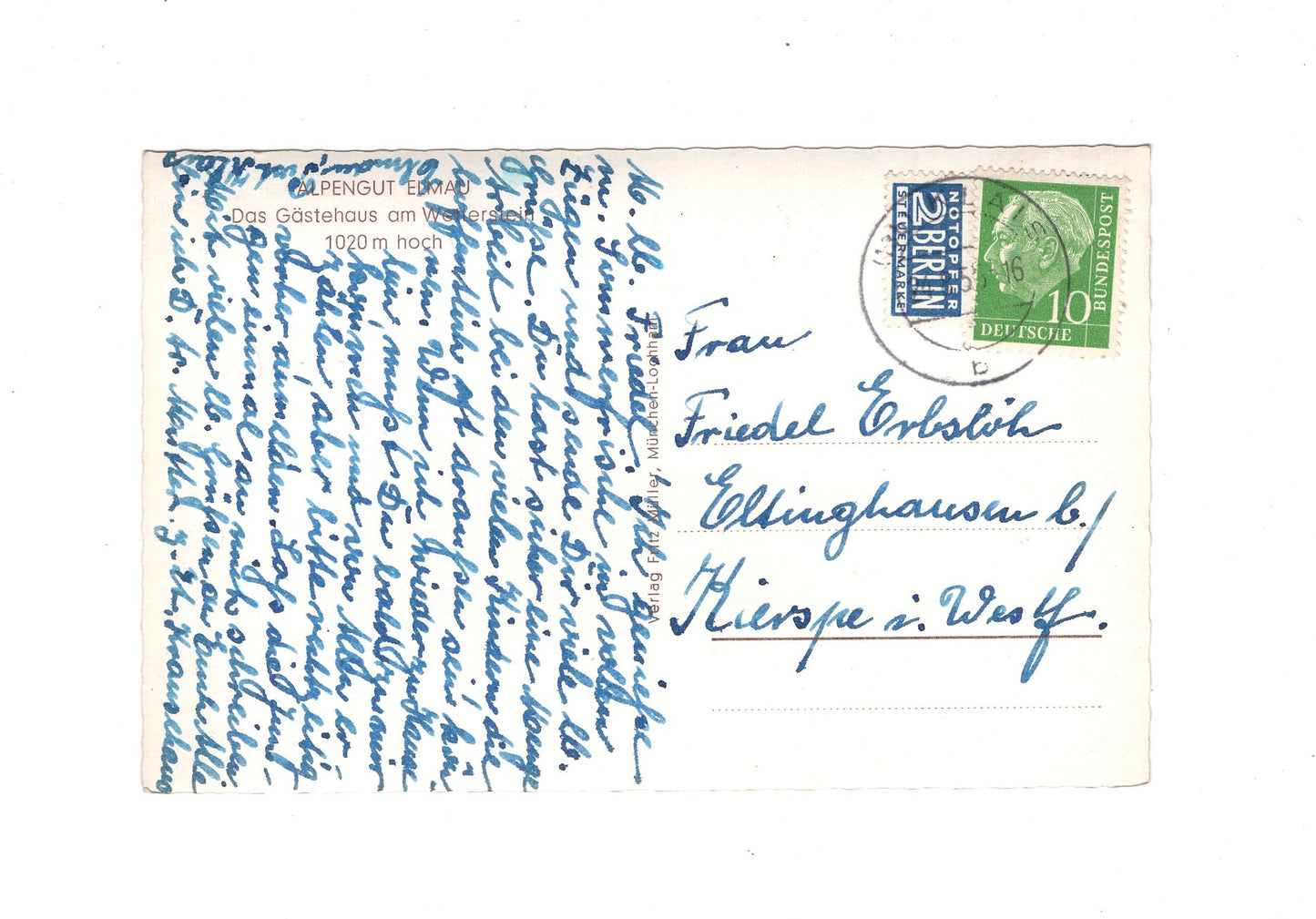 Ansichtskarte Gästehaus Alpengut Elmau am Wetterstein