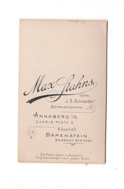 Fotografie Niedlicher kleiner Junge - Annaberg / Bärenstein 1890er / CDV M1-14