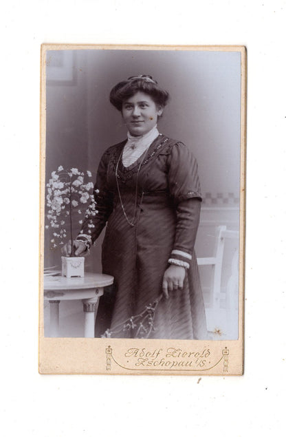Fotografie Feine Dame - Zschopau um 1900 / CDV L1-32