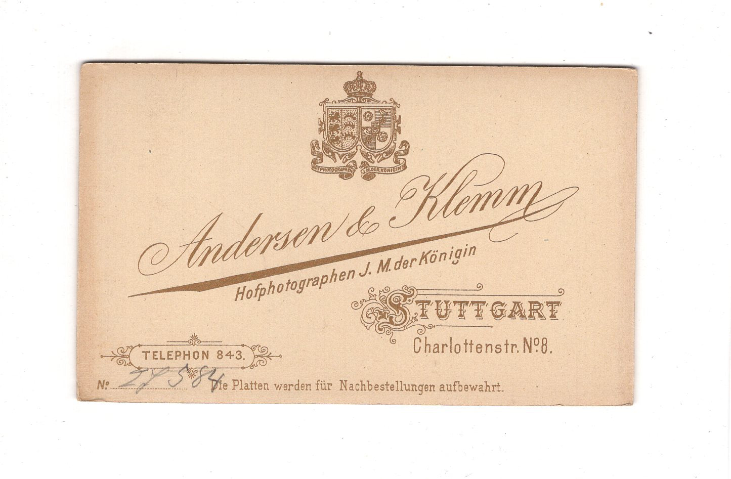 Fotografie Damenportrait - Stuttgart 1890er / CDV C1-11