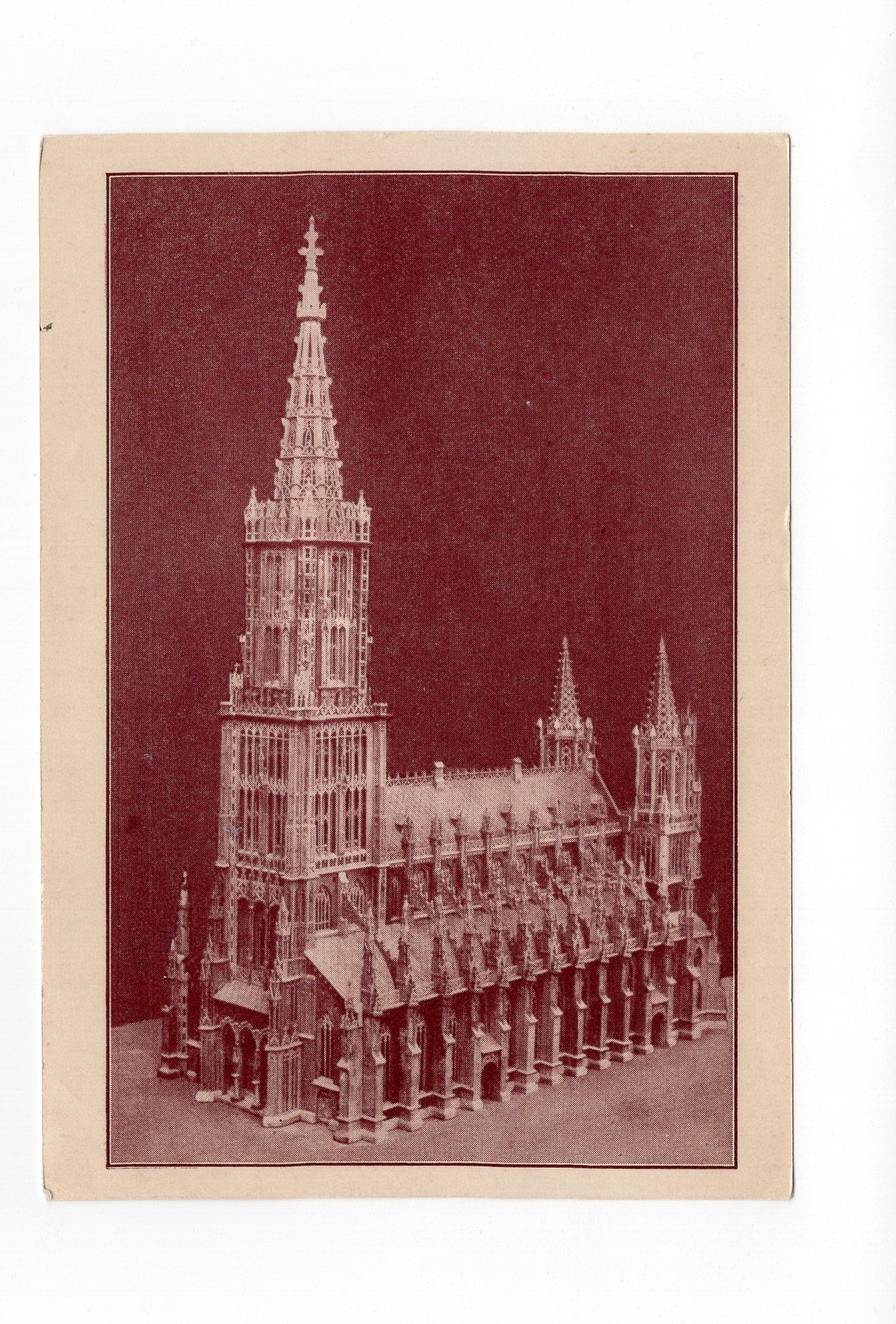 Ansichtskarte Das Ulmer Münster / Laubsägemodell