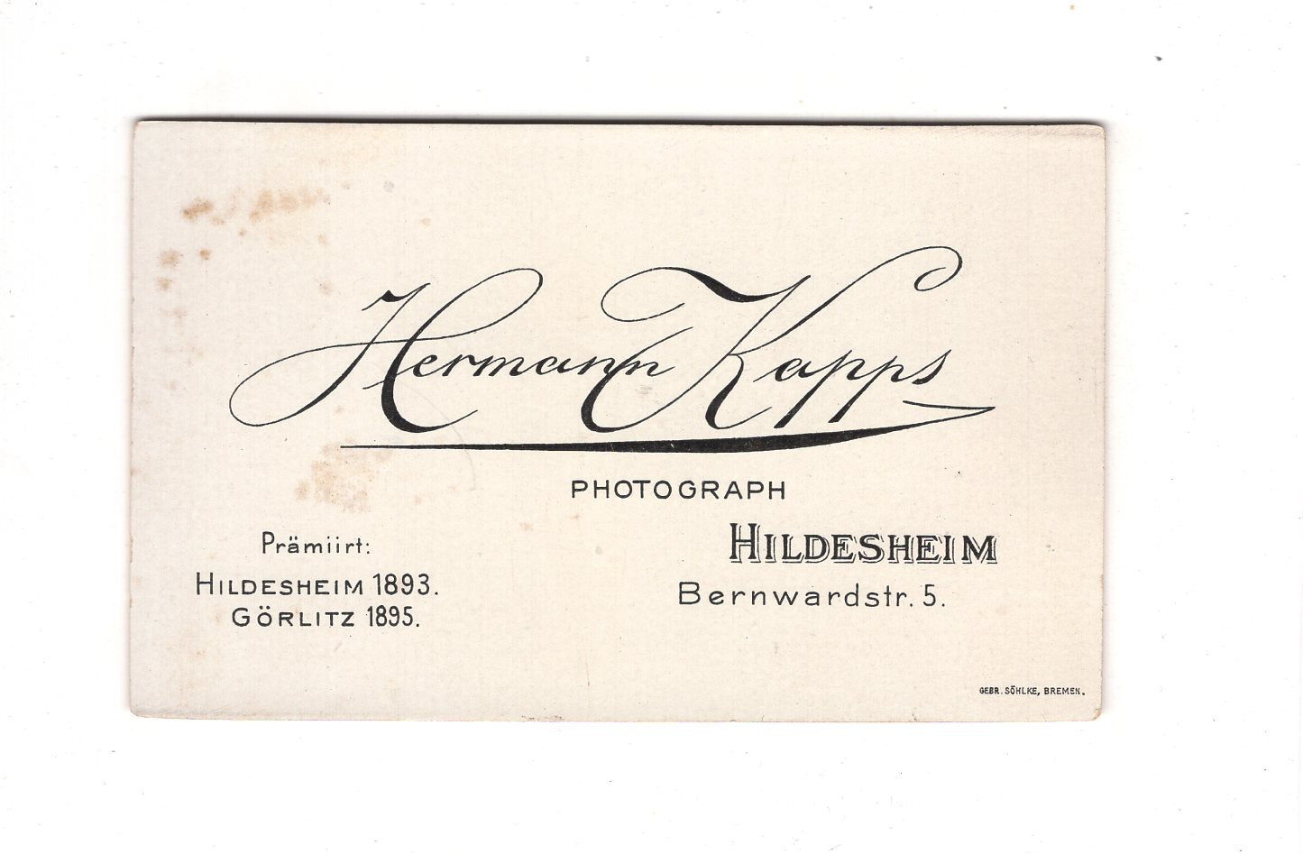 Fotografie Damenportrait - Hildesheim 1890er / CDV C1-11