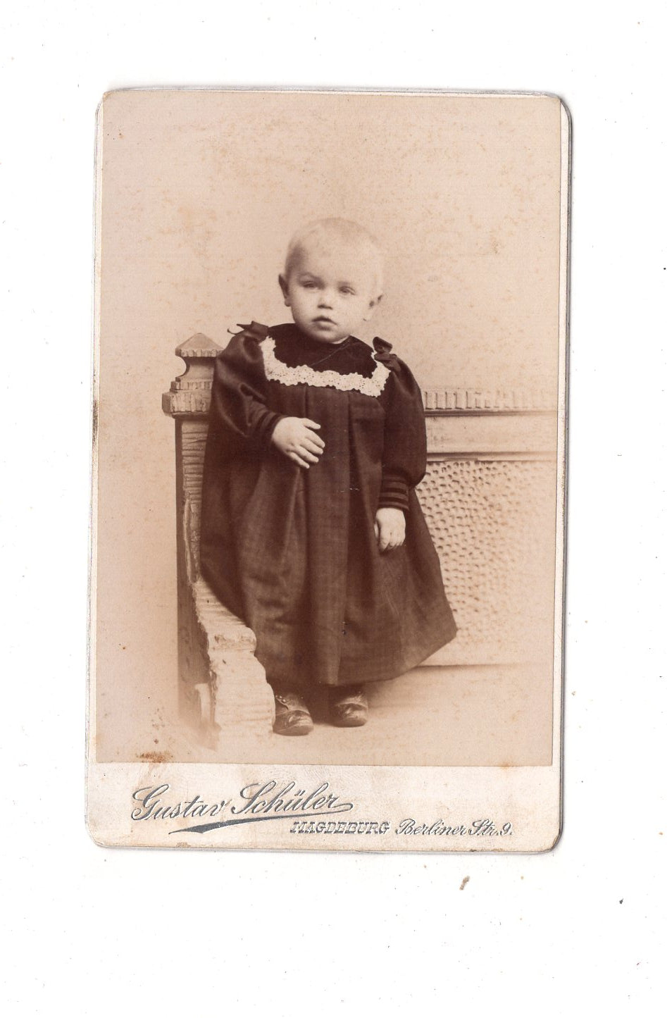 Fotografie Niedliches kleines Kind - Magdeburg 1890er / CDV M1-34
