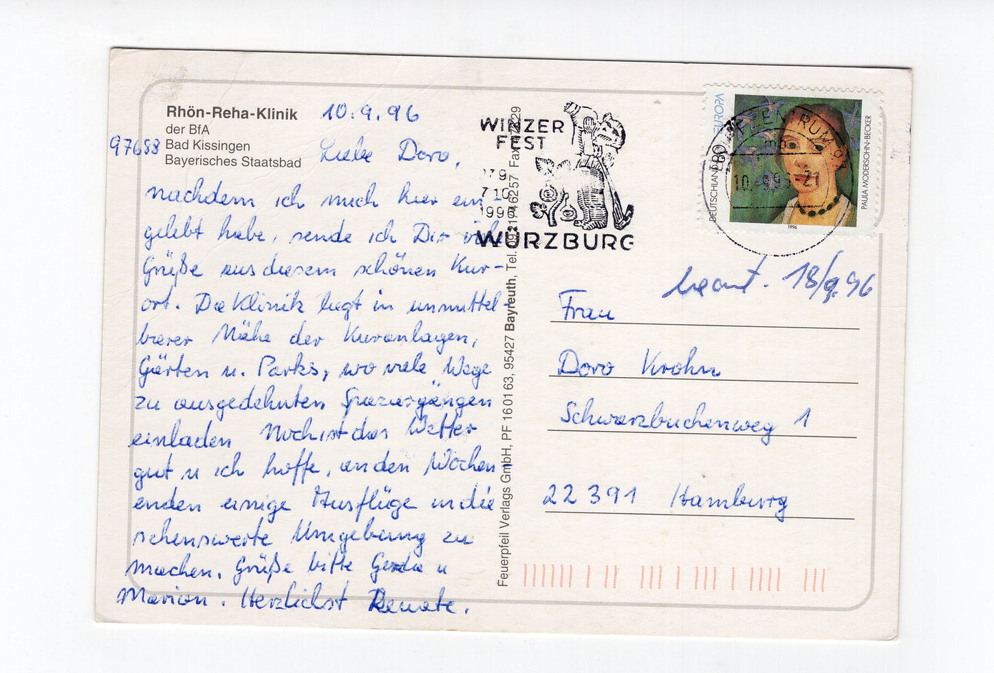 Ansichtskarte Bad Kissingen / Rhön-Reha-Klinik